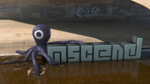 CG inclusion of octopus, text, and fluid simulation against an HDRI Panoramic Photo. HDRI from http://www.hdrlabs.com/sibl/archive/index_files/collage_over_image_page0_11_1.png