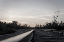 Sunset on the rails in Sterling, Idaho