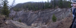 Gorge created by dredge activity in Lemhi County, Idaho