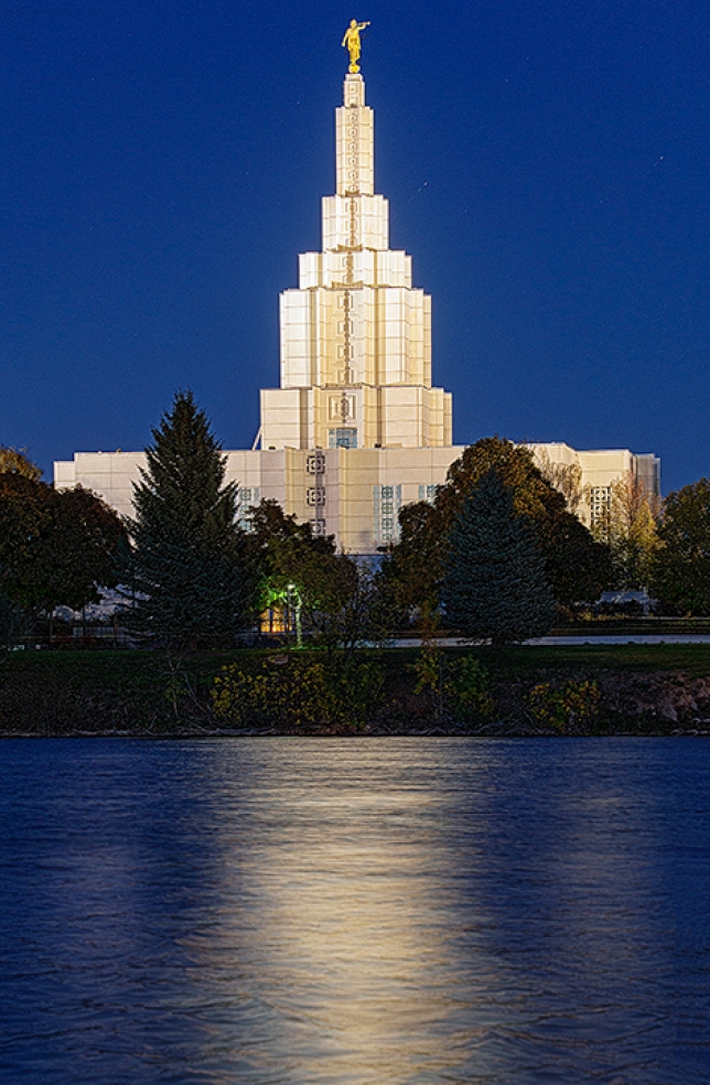 This is the Idaho Falls Temple. I chose to photograph this building for the assignment because of the way it glows against the blue hour sky. The building is light by flood lights all around the exterior creating a very interesting effect when photographed with this technique.