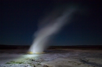 Light painted a geyser with my LED flashlight in Yellowstone National Park